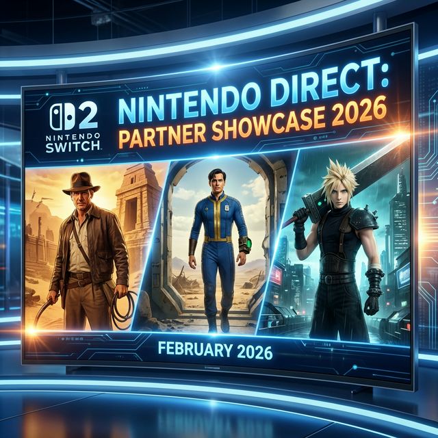 Cover image for Nintendo Direct Partner Showcase: Indiana Jones, Fallout 4, and Final Fantasy VII Rebirth Coming to Switch 2